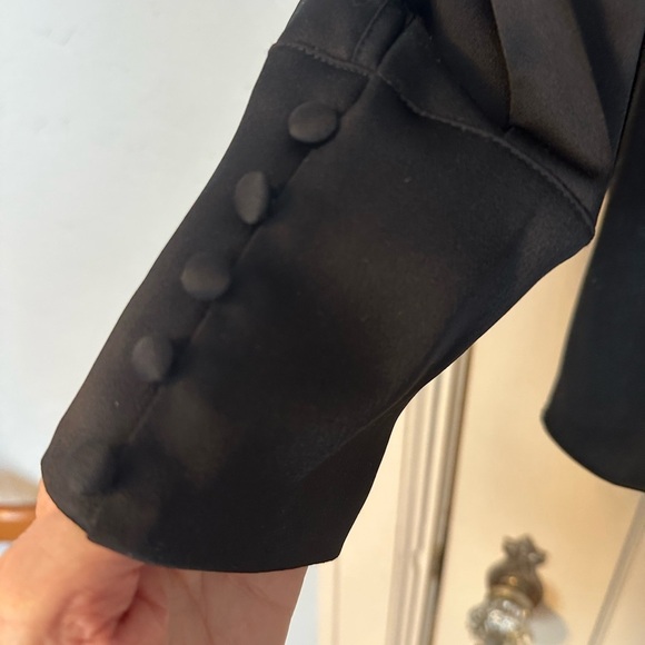 Gibson Latimer Shirt Black Feminine Romantic Rosettes & Covered Buttons Size XXL - Picture 4 of 12